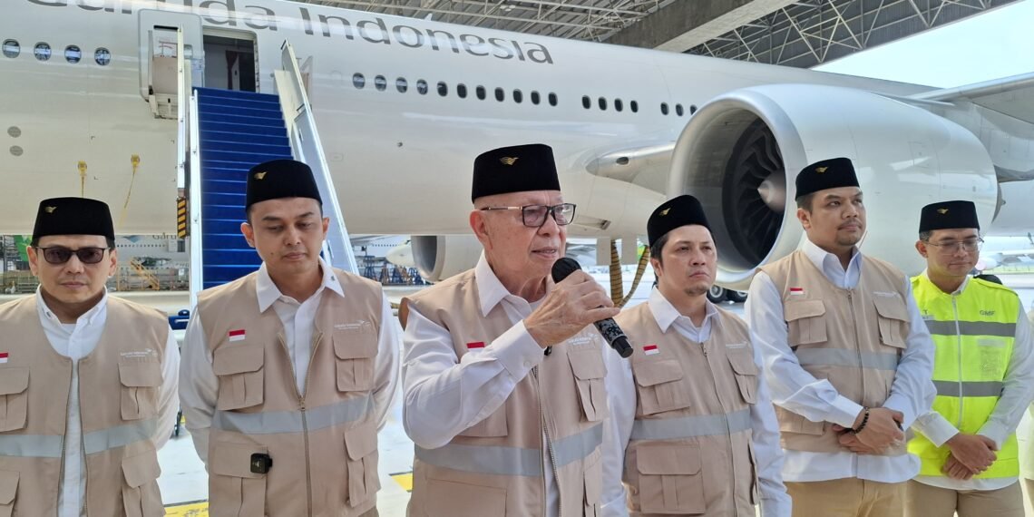GARUDA INDONESIA PASTIKAN KESIAPAN HAJI 2026, FOKUS LAYANAN INKLUSIF DAN RAMAH LANSIA, keberangkatan perdana layanan haji melalui embarkasi YIA GA 6501 tanggal 21 April 2026 menuju Madinah