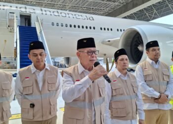GARUDA INDONESIA PASTIKAN KESIAPAN HAJI 2026, FOKUS LAYANAN INKLUSIF DAN RAMAH LANSIA, keberangkatan perdana layanan haji melalui embarkasi YIA GA 6501 tanggal 21 April 2026 menuju Madinah