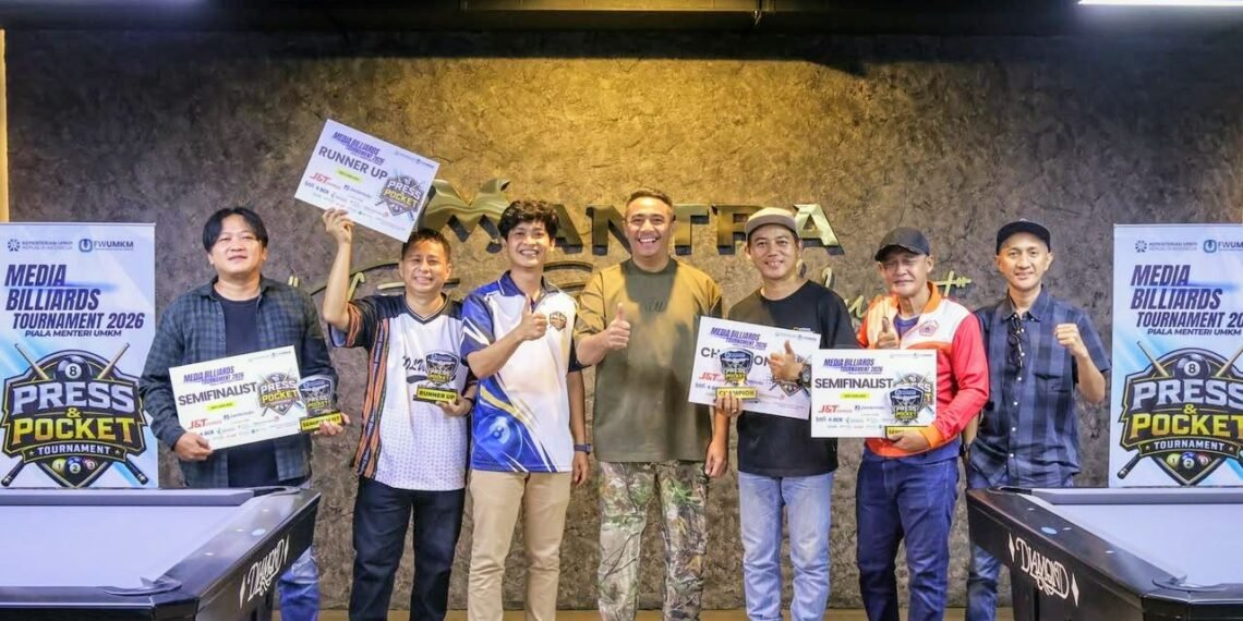 Forum Wartawan UMKM Sukses Gelar Turnamen Billiar Antar Media